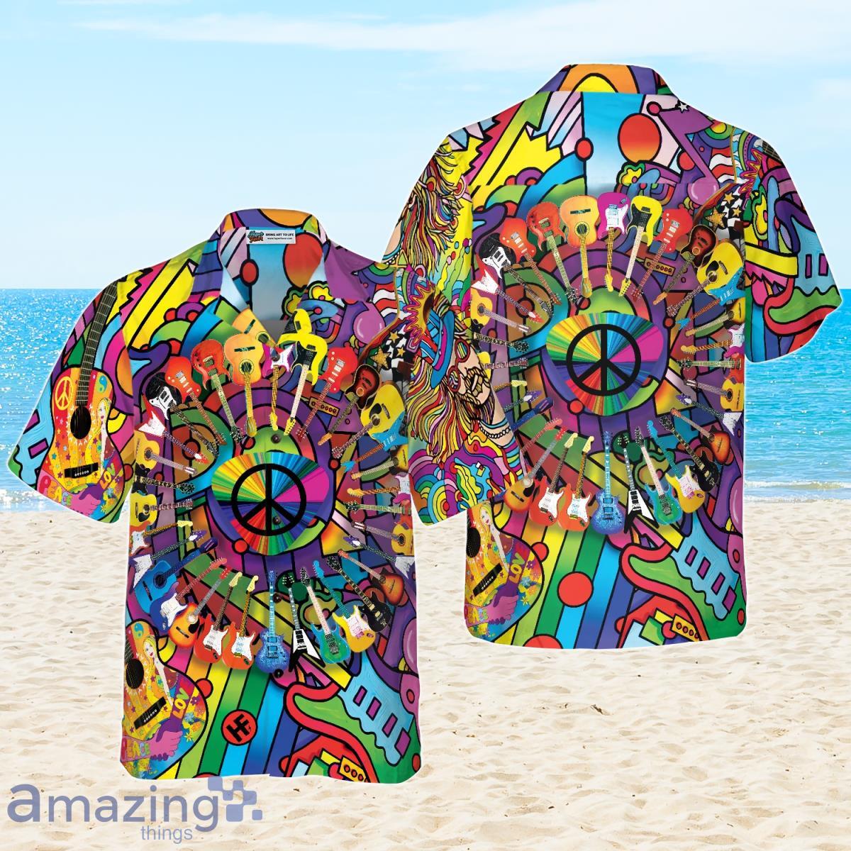 Hippie Guitars Hawaiian Shirt Style Gift For Men And Women Product Photo 1