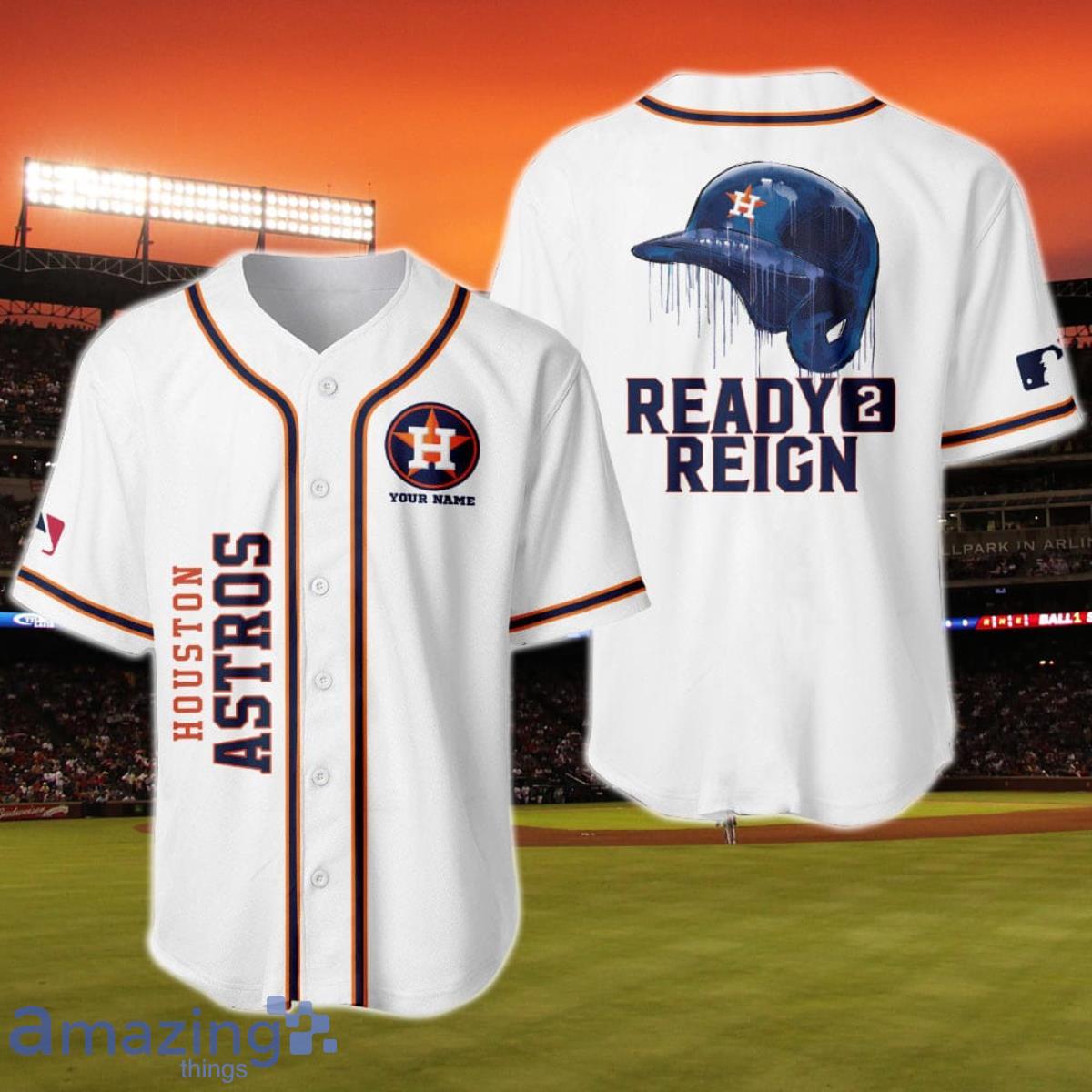 Houston Astros Major League Baseball Custom Name Baseball Jersey