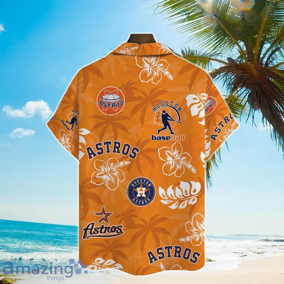 Major League Baseball Houston Astros Floral Hawaiian Shirt - The