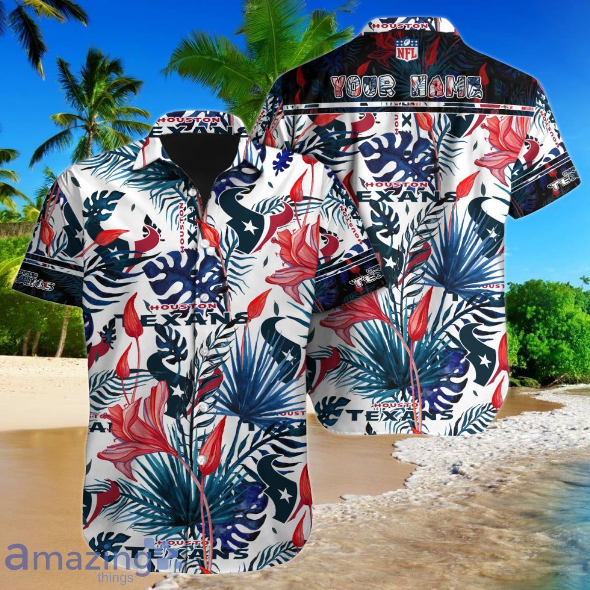 Custom Name Houston Texans Hawaiian Shirt NFL Football Cheap