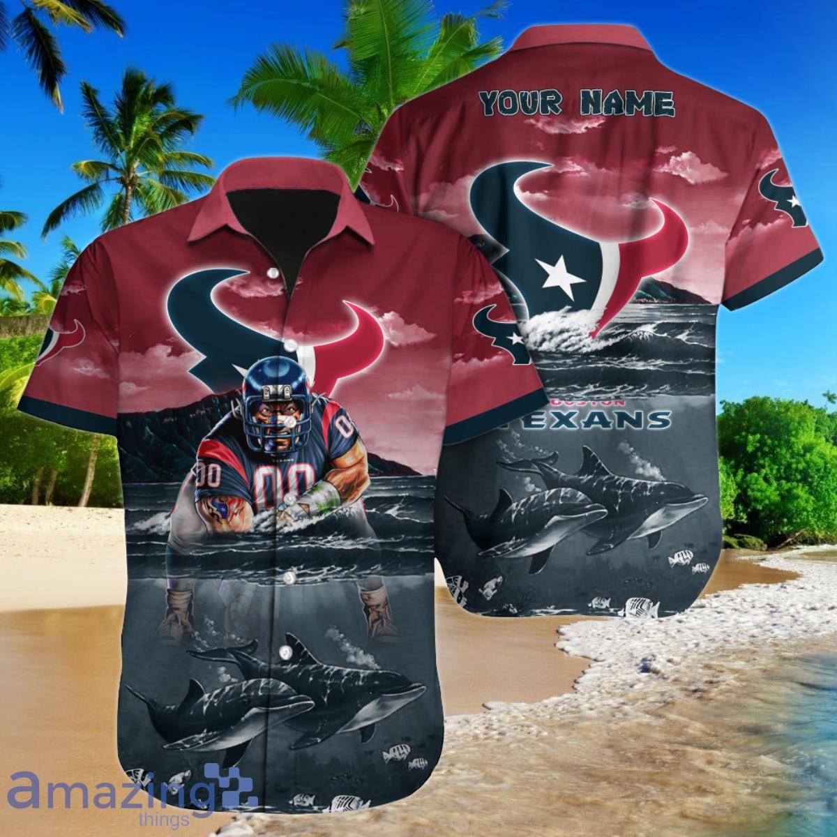 Houston Texans NFL Graphic Tropical Pattern Style Summer 3D Hawaiian Shirt  And Shorts For Men And Women Gift Fans - Banantees