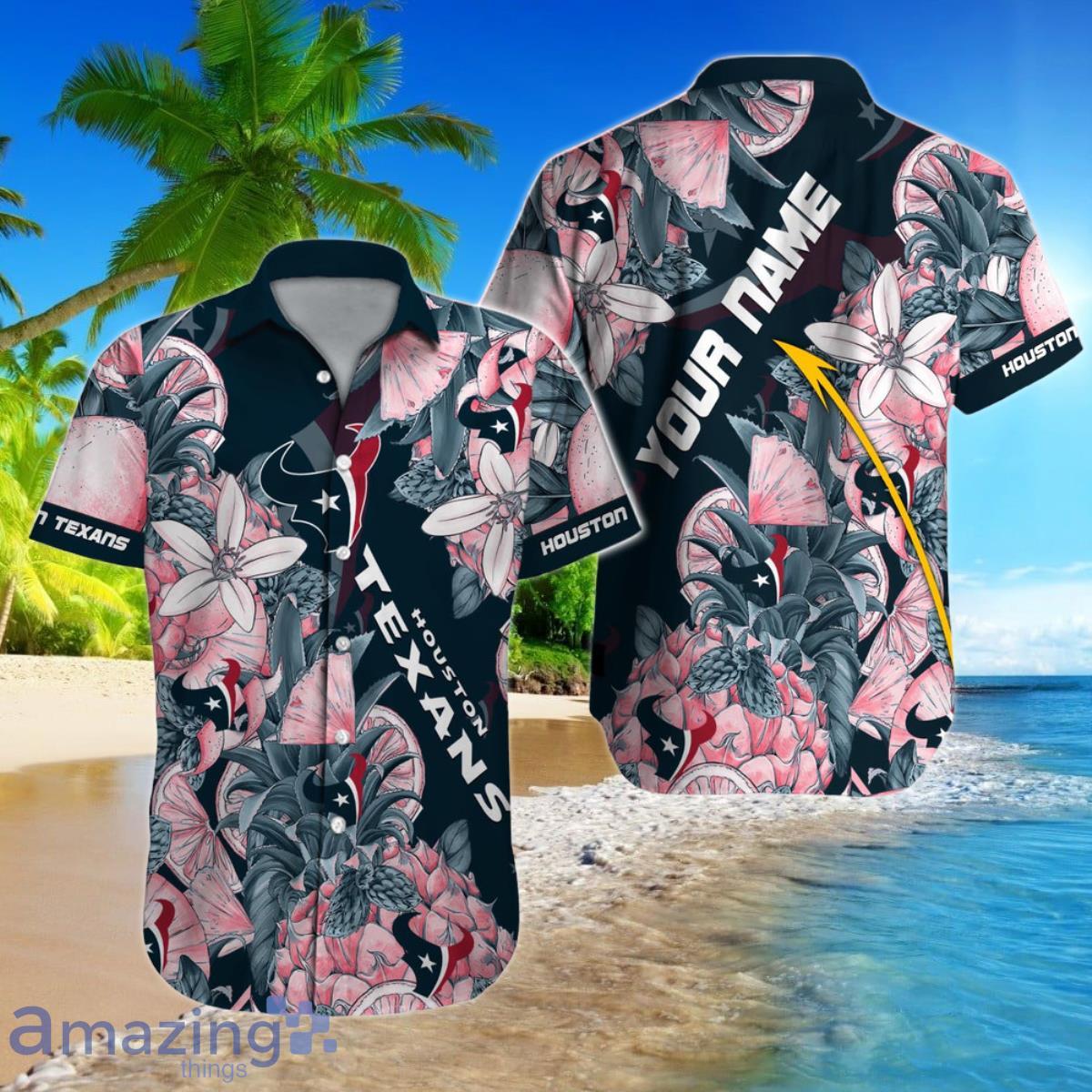 Custom Name For Fans Houston Texans Nfl Hawaiian Shirt And Shorts