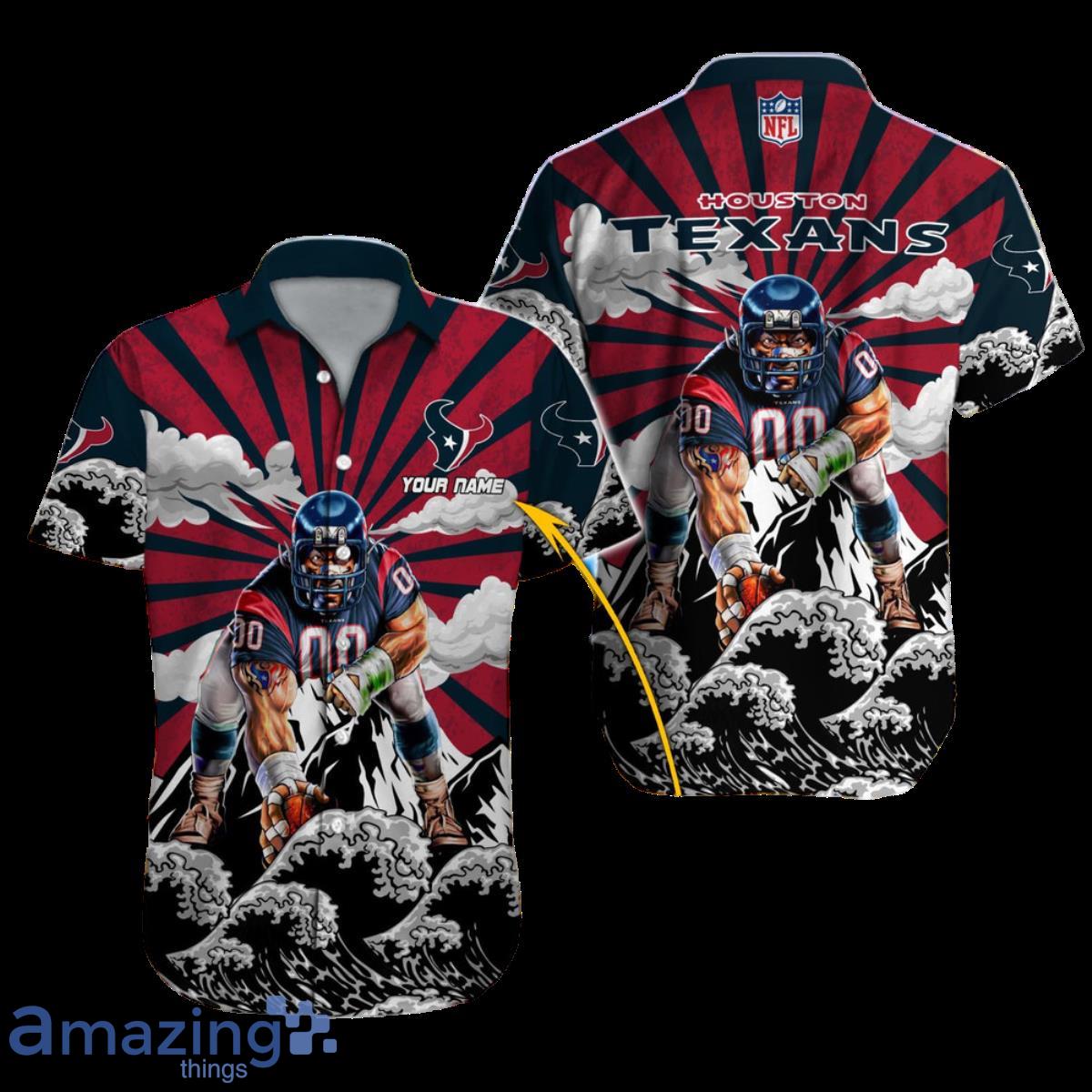 Houston Texans Deshaun Watson 4 Navy Hawaiian Shirt - Tagotee