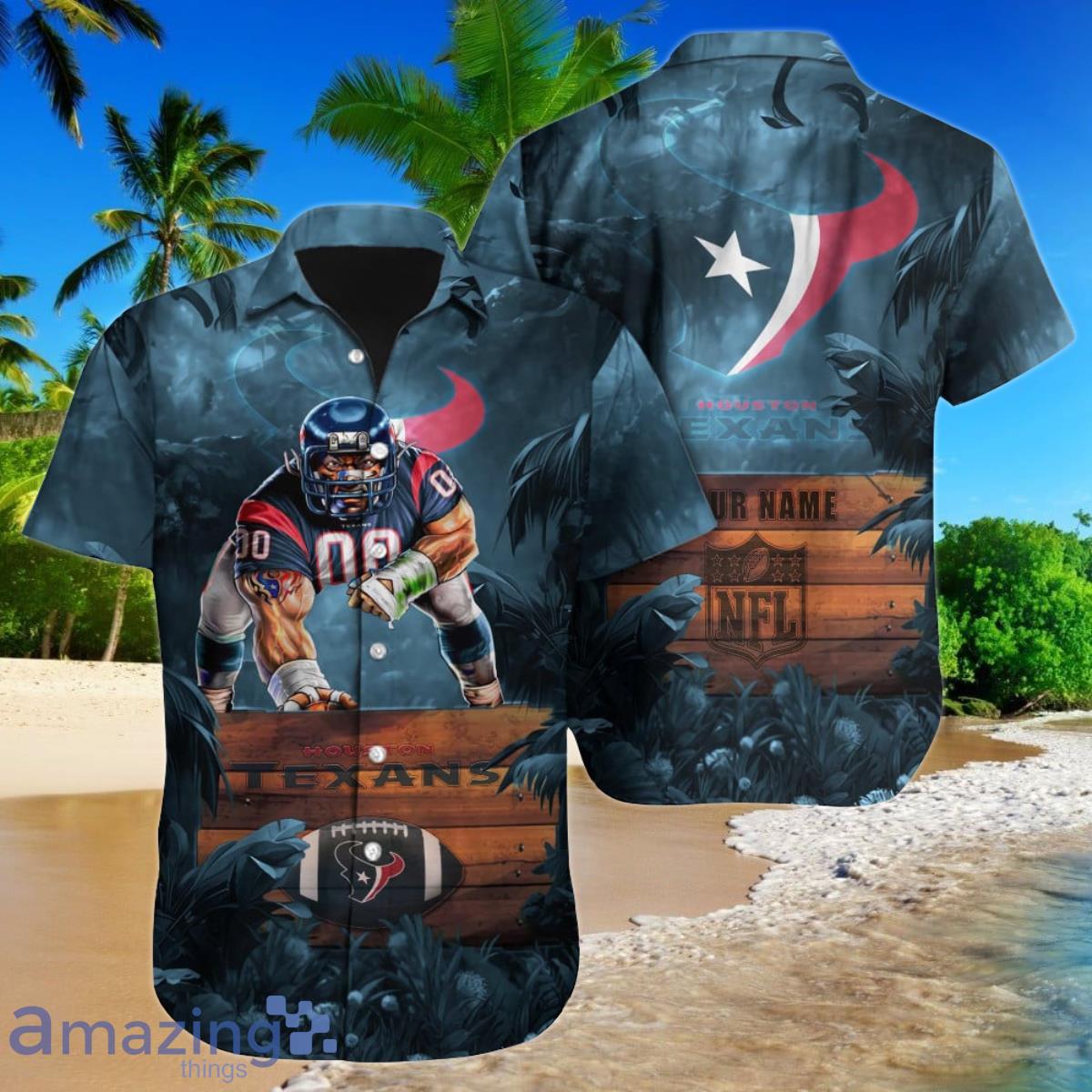 Houston Texans NFL Football Custom Name Hawaiian Shirt Special Gift For Real Fans Product Photo 1