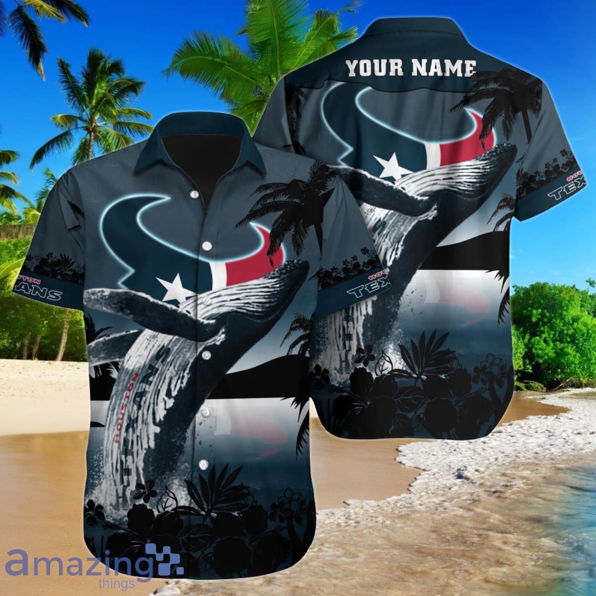 Houston Texans NFL Football Custom Name Hawaiian Shirt Unique Gift For Loyal Fans Product Photo 1