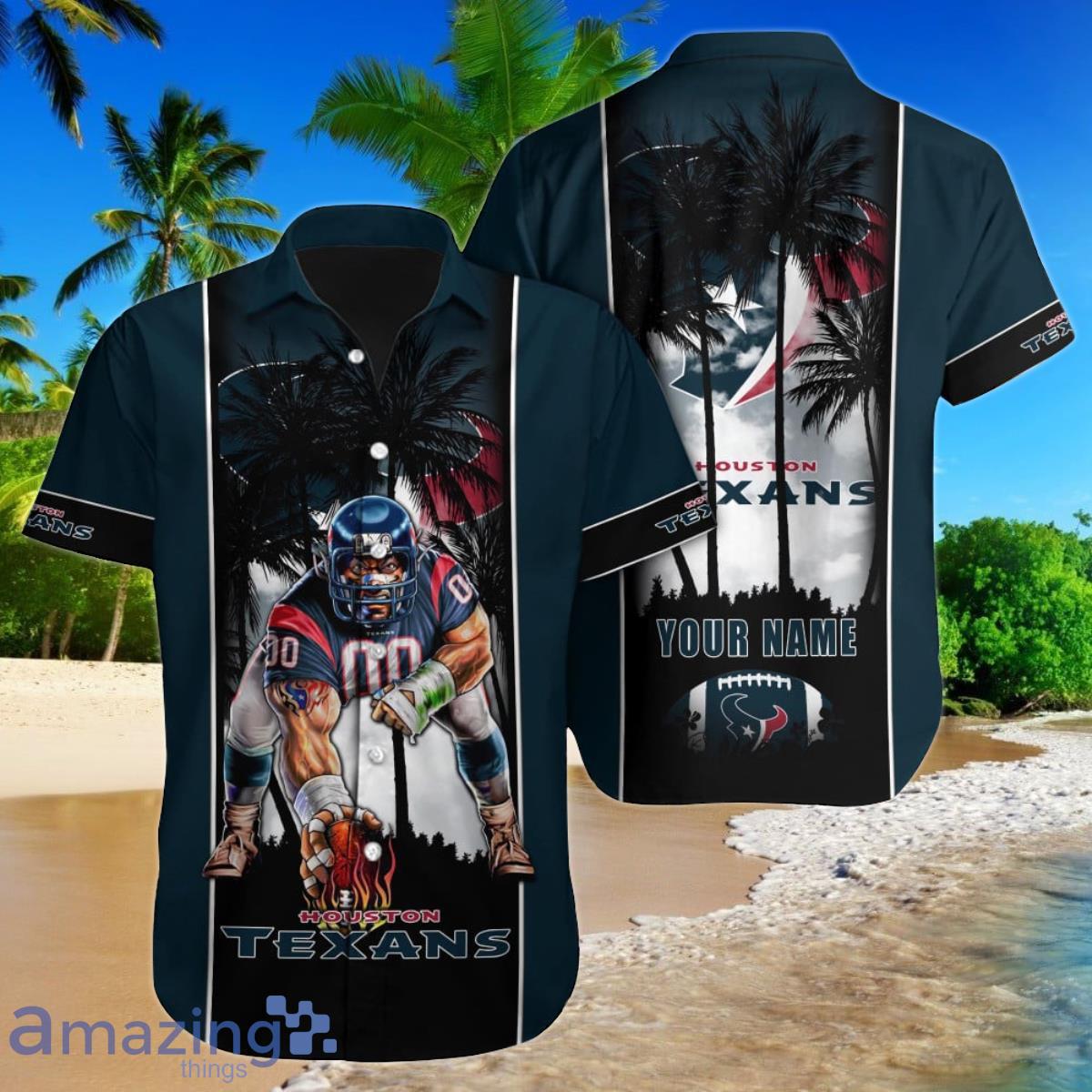 Houston Texans NFL Football Custom Name Hawaiian Shirt Unique Gift For Men And Women Fans Product Photo 1