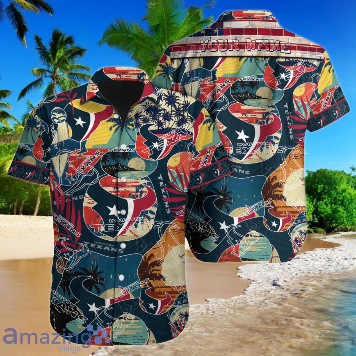 Houston Texans NFL NFL Football Custom Name Hawaiian Shirt For Men Women Gift For Fans Product Photo 1