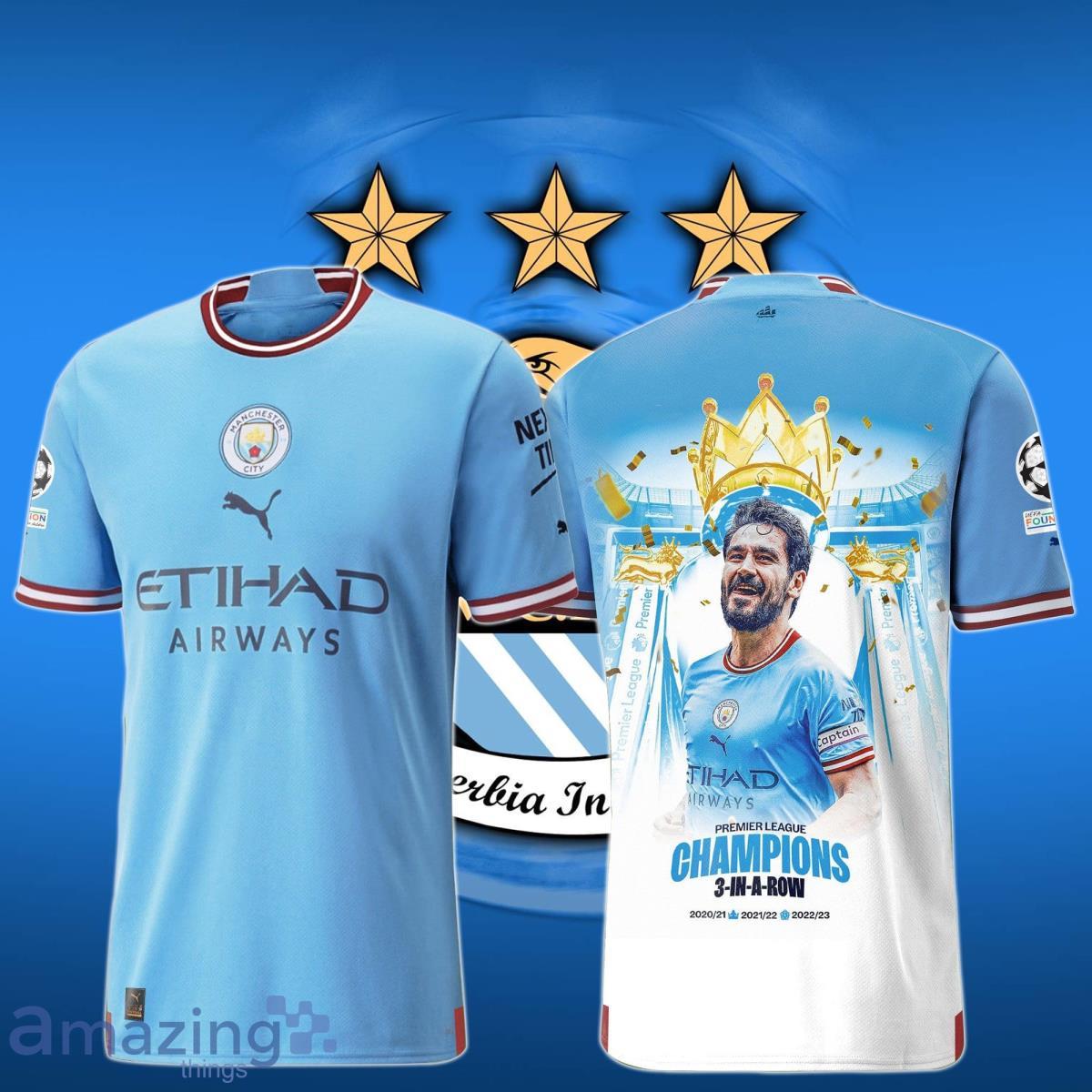 Ilkay Gundogan Manchester City Champions League 2023 Print 3D Shirt Product Photo 1