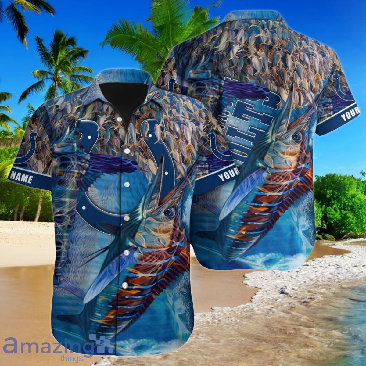 Indianapolis Colts NFL Football Custom Name Hawaiian Shirt Best Gift For Loyal Fans Product Photo 1