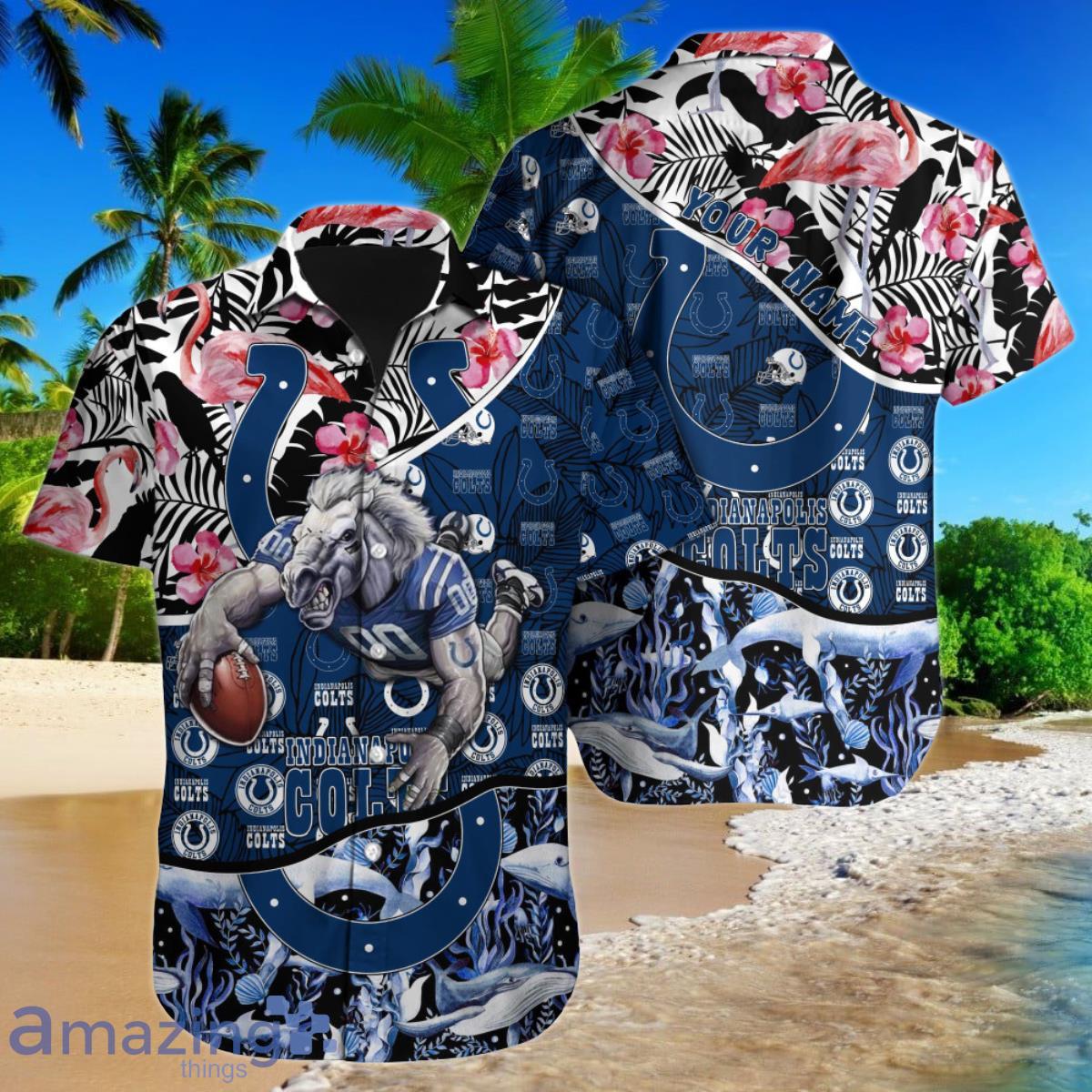 Indianapolis Colts NFL Football Custom Name Hawaiian Shirt Best Gift For Men And Women Fans Product Photo 1