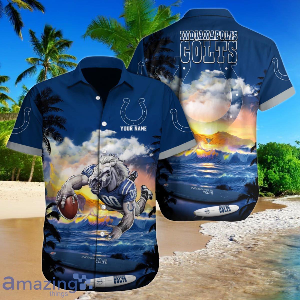 Indianapolis Colts NFL Football Custom Name Hawaiian Shirt For Men Women Ideal Gift For Fans Product Photo 1
