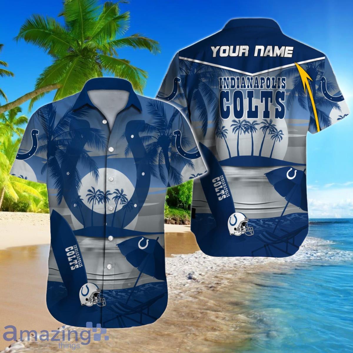 Indianapolis Colts NFL Football Custom Name Hawaiian Shirt For Men Women Unique Gift For Fans Product Photo 1