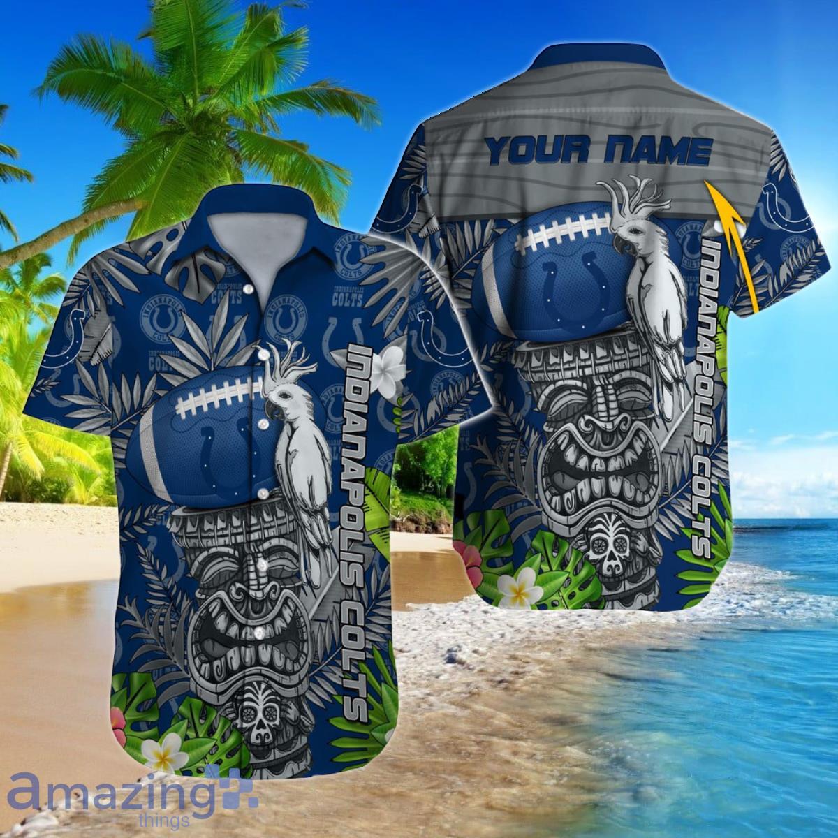 Indianapolis Colts NFL Football Custom Name Hawaiian Shirt Gift For Men And Women Fans Product Photo 1