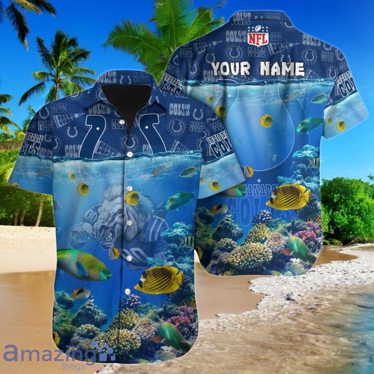 Indianapolis Colts Hawaiian Shirt NFL Football Custom Name