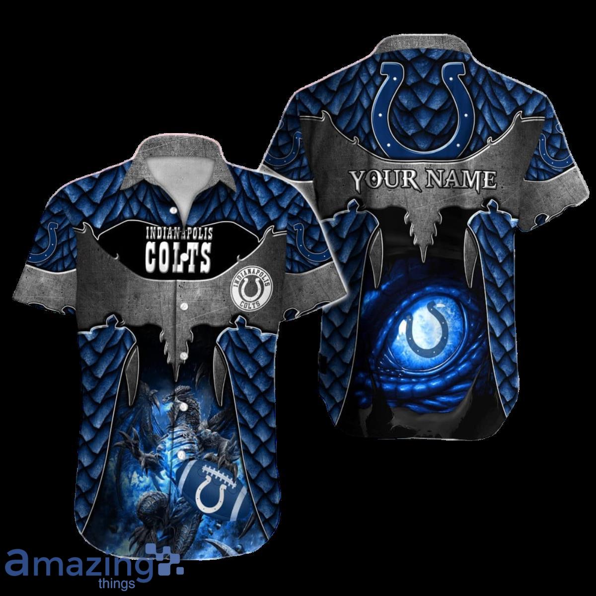 Indianapolis Colts NFL Football Custom Name Hawaiian Shirt Unique Style Gift For Men And Women Fans Product Photo 1