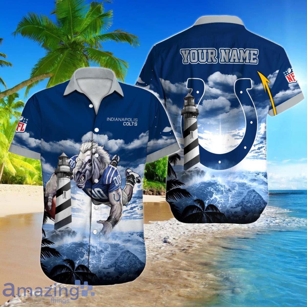 Indianapolis Colts NFL Football Custom Name Hawaiian Shirt Unique Style Gift For Men Women Fans Product Photo 1