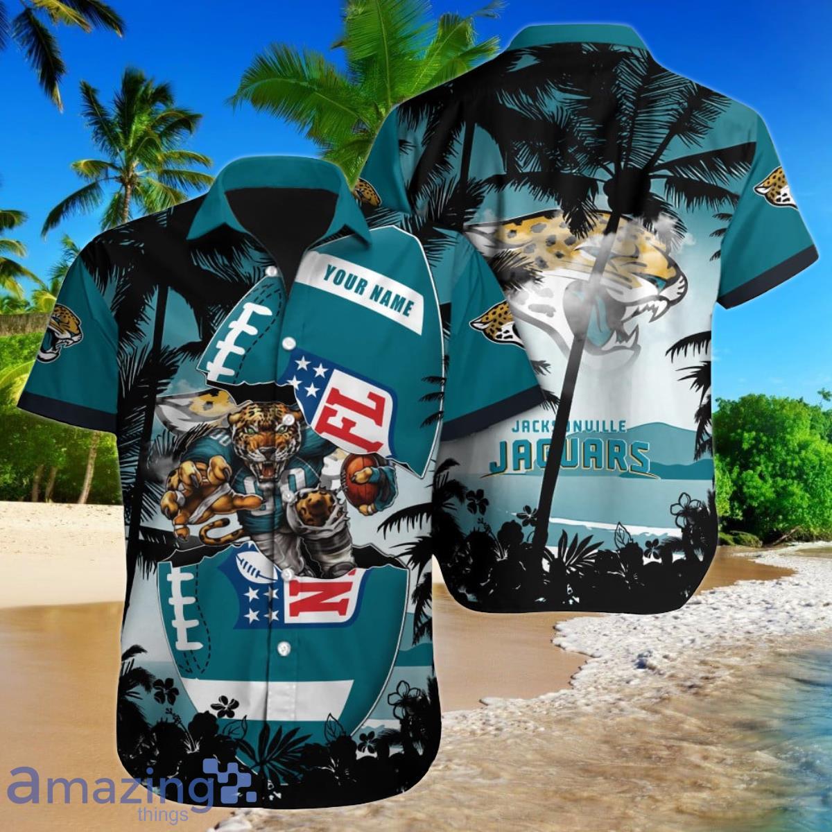 Jacksonville Jaguars Hawaiian Shirt NFL Football Print Custom Name