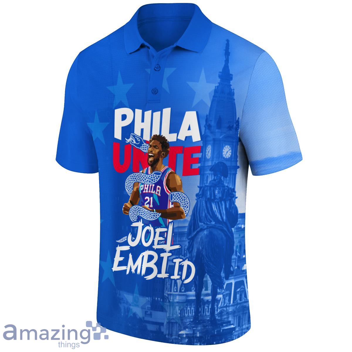 Joel Embiid Stars Player Philadelphia 76ers Print 3D Polo Shirt Product Photo 2
