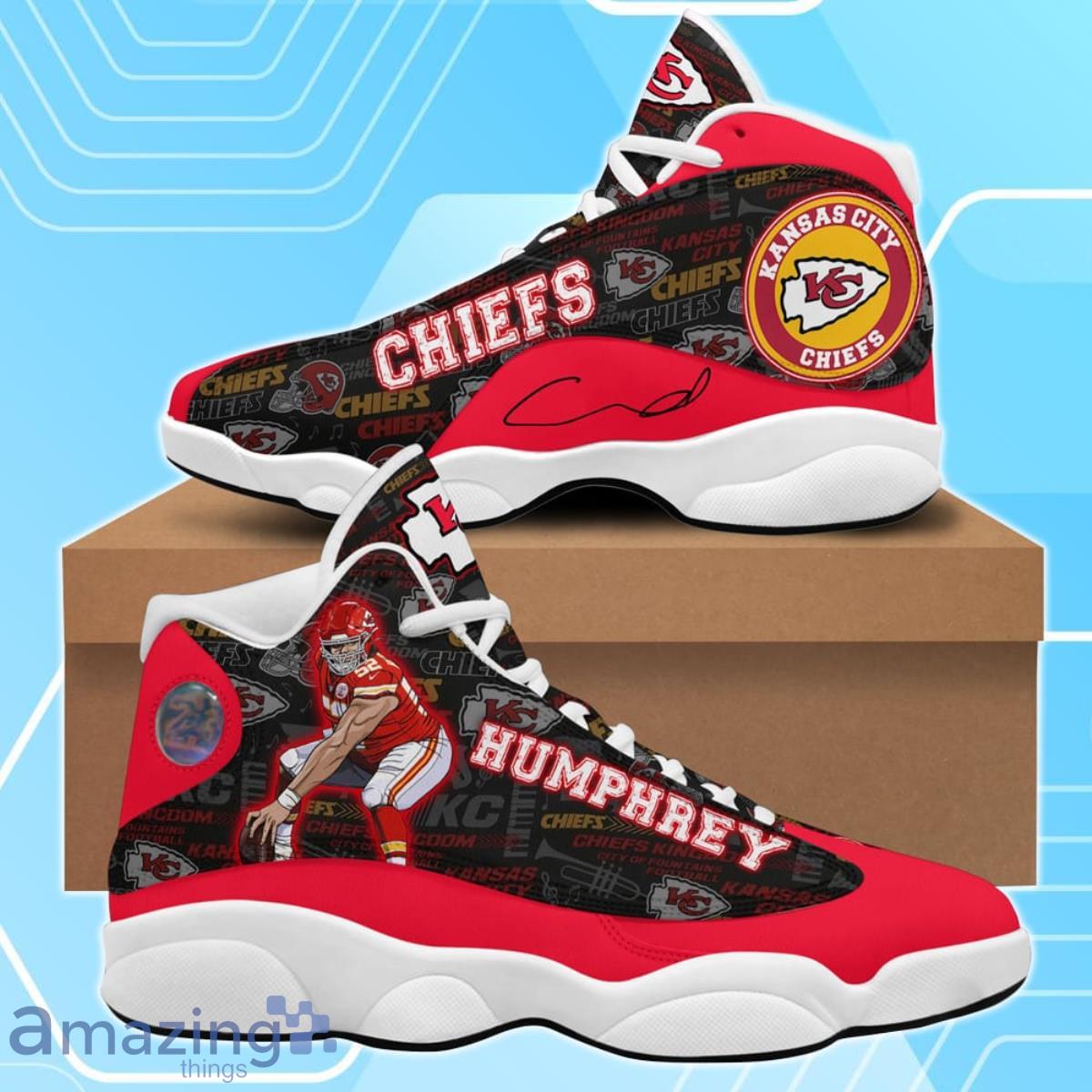 Kansas City Chiefs Creed Humphrey Air Jordan 13 Shoes For Men Women Product Photo 1