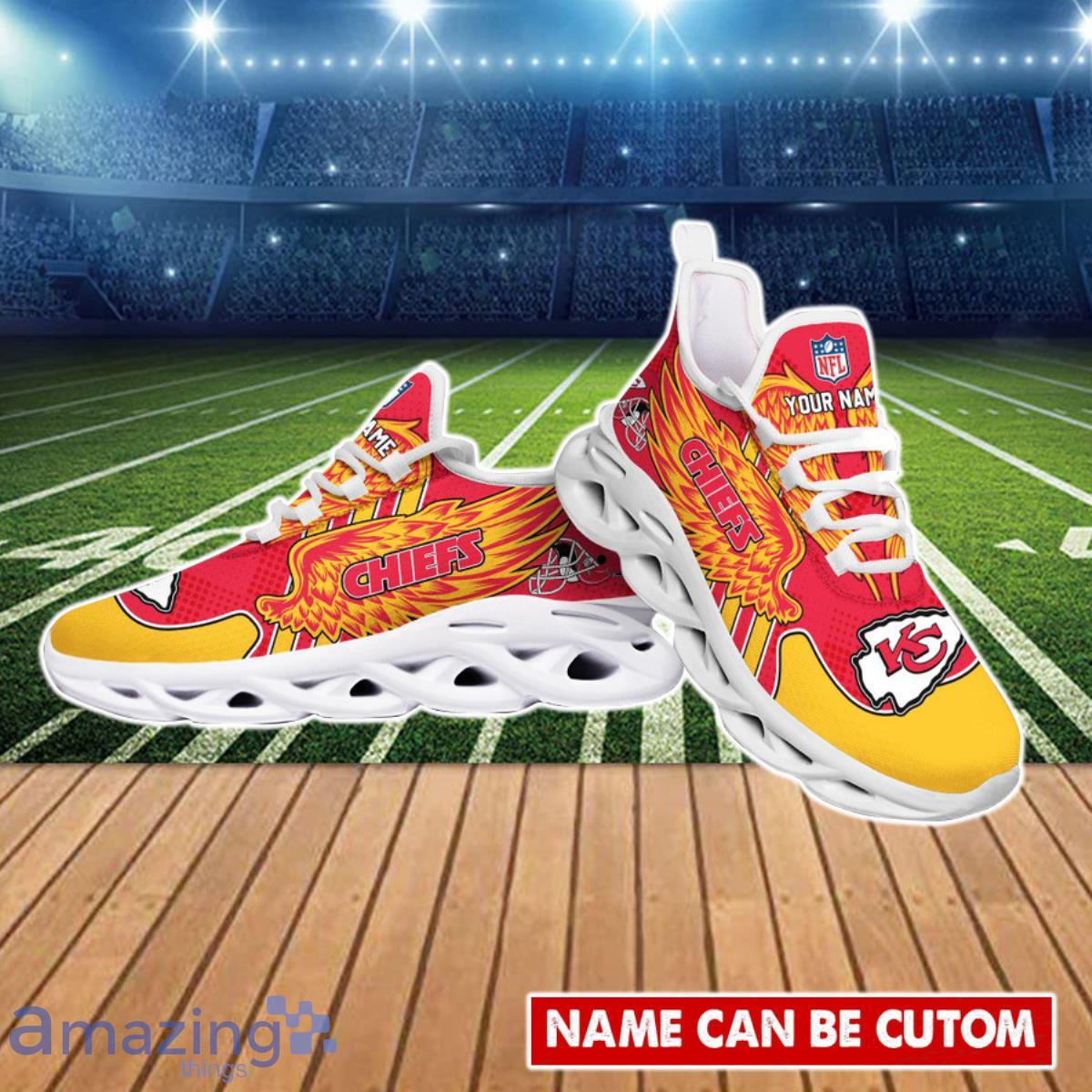 NFL Kansas City Chiefs Gold Red Max Soul Shoes Gift For Fans Sport