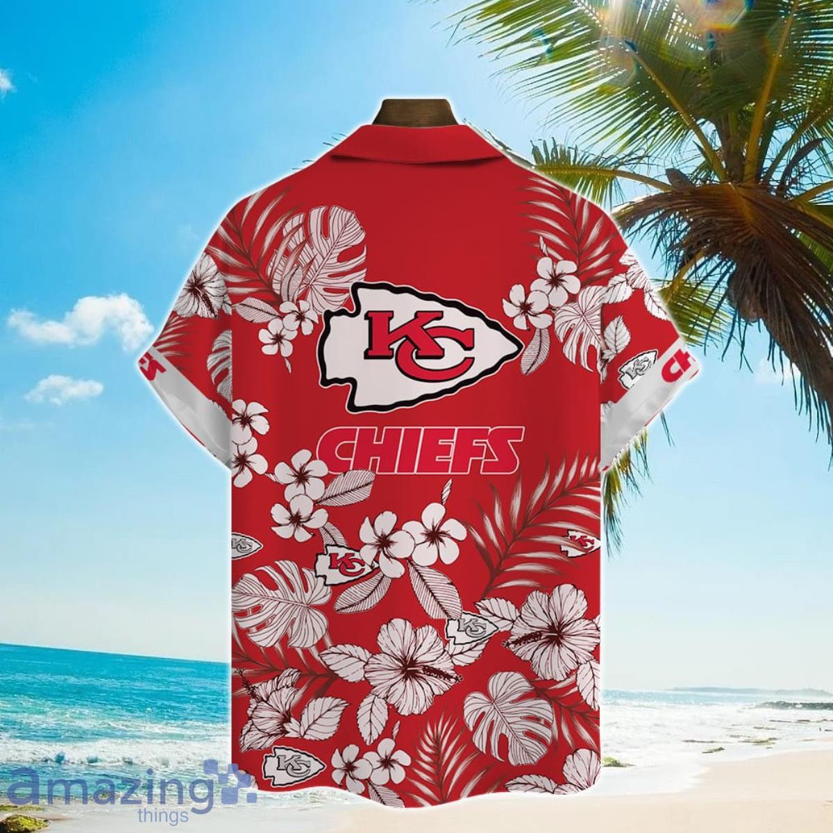 Kansas City Chiefs Tropical Plants Red Summer Hawaiian Shirt And