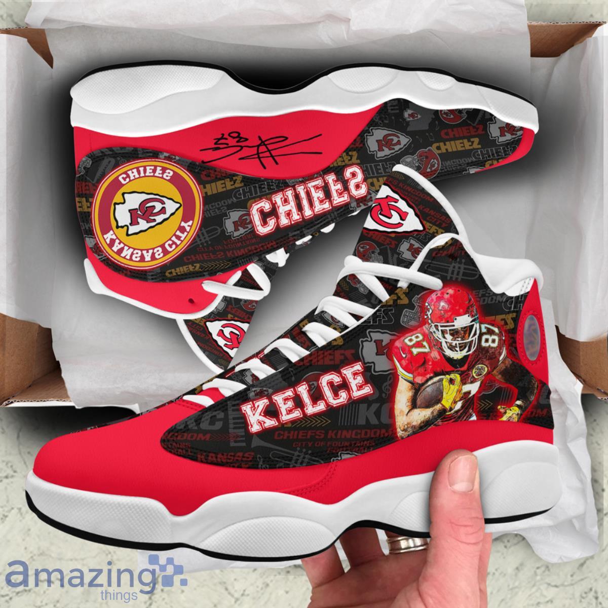 Kansas City Chiefs Travis Kelce Air Jordan 13 Shoes For Men Women Product Photo 2