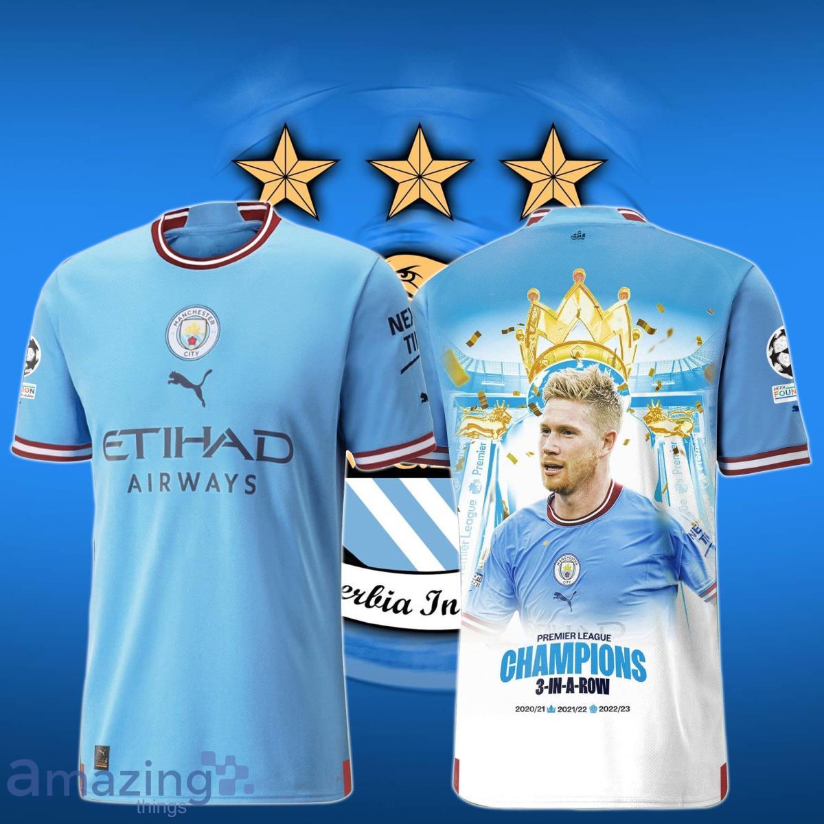 Kevin De Bruyne Manchester City Champions League 2023 Print 3D Shirt For Fans Product Photo 1