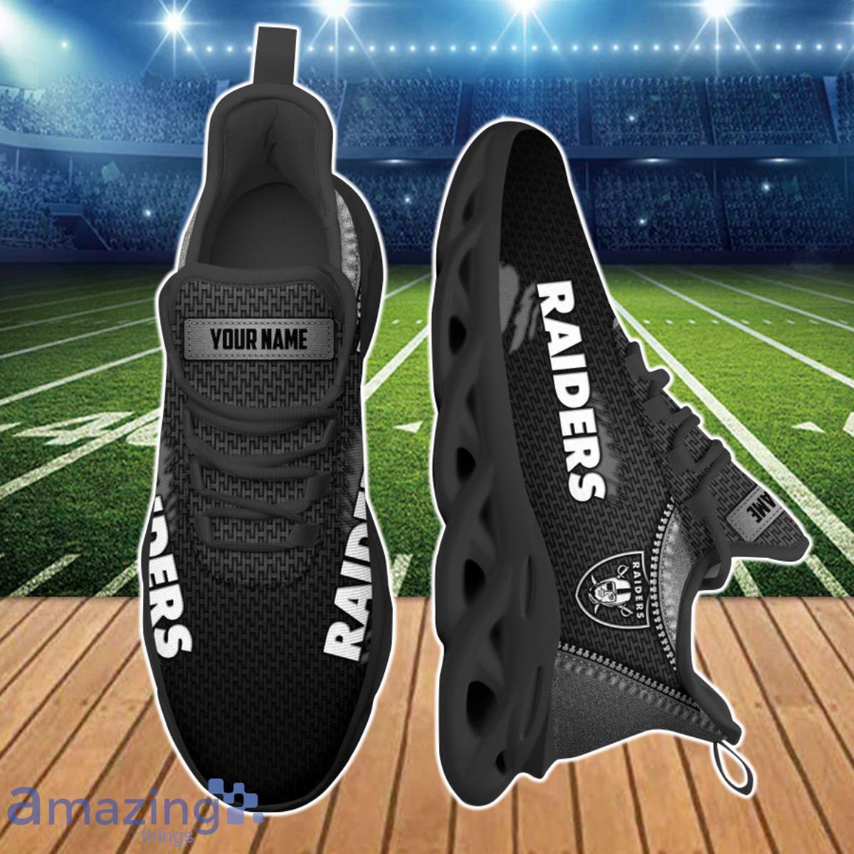 Las Vegas Raiders Custom Name 2023 NFL Max Soul Shoes For Men And Women