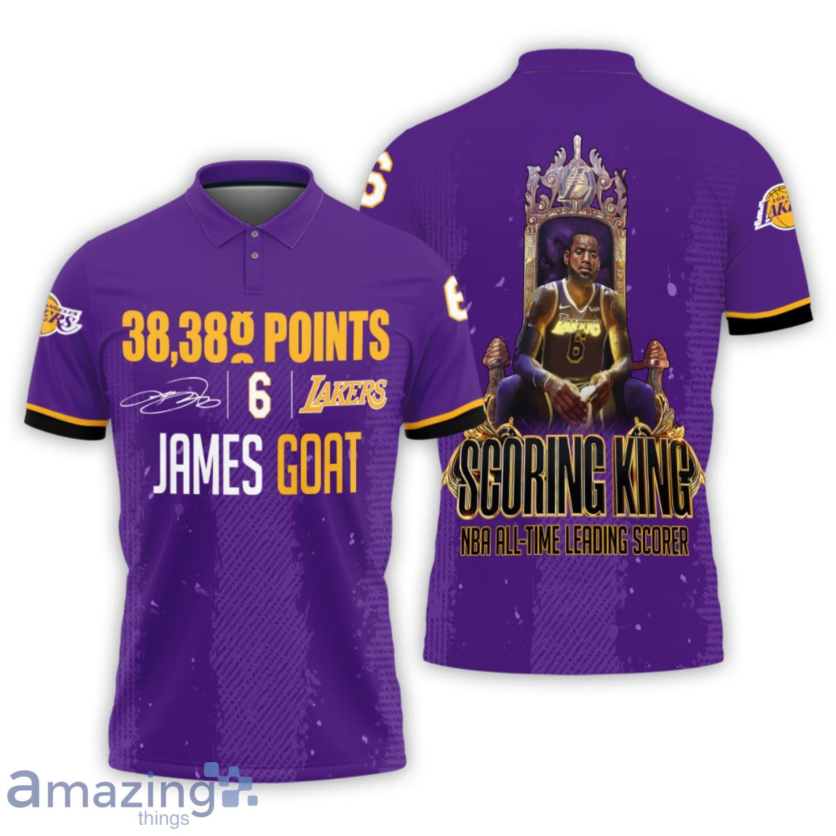 LeBron James Scoring King NBA All-Time Leading Scorer Print 3D Polo Shirt Product Photo 1