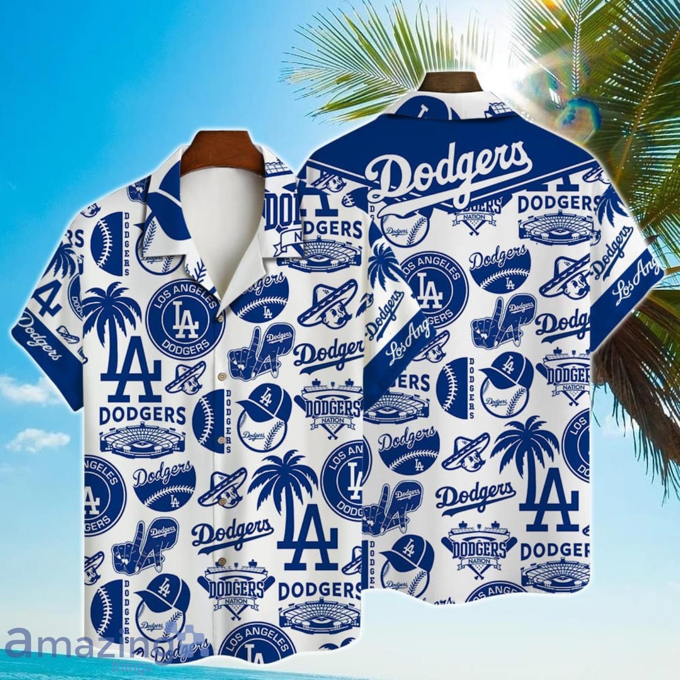 Los Angeles Dodgers MLB Logo Pattern Summer 3D Hawaiian Shirt, LA Dodgers  Hawaiian Shirt