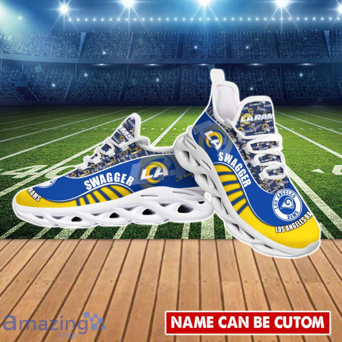 Personalize NFL Los Angeles Rams Blue Golden Max Soul Running Shoes -  T-shirts Low Price