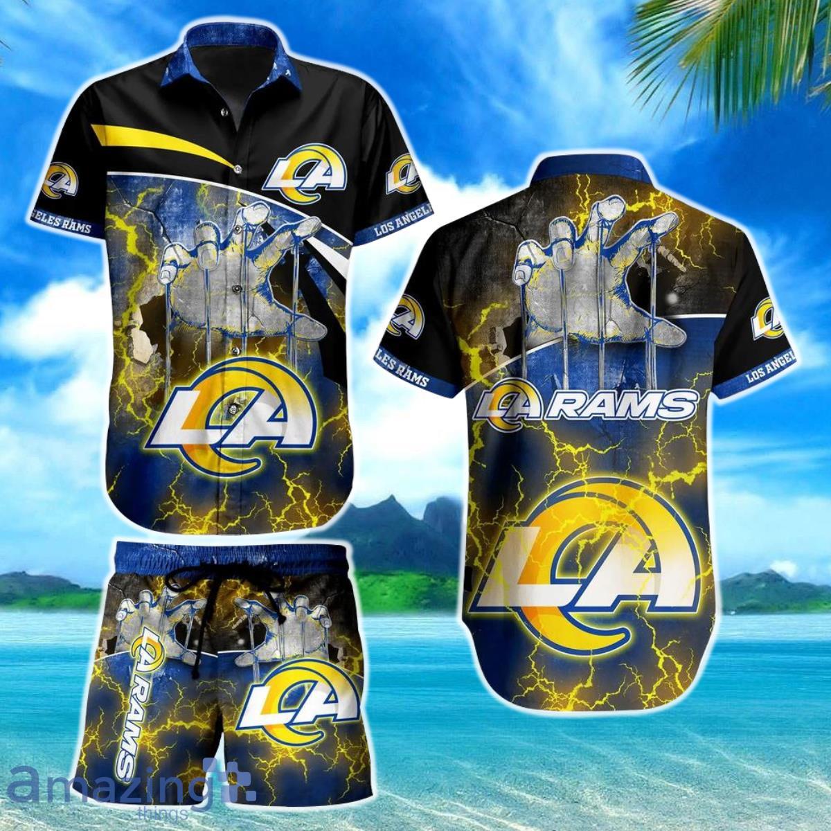Hot Los Angeles Rams Nfl Summer Hawaiian Shirt And Shorts