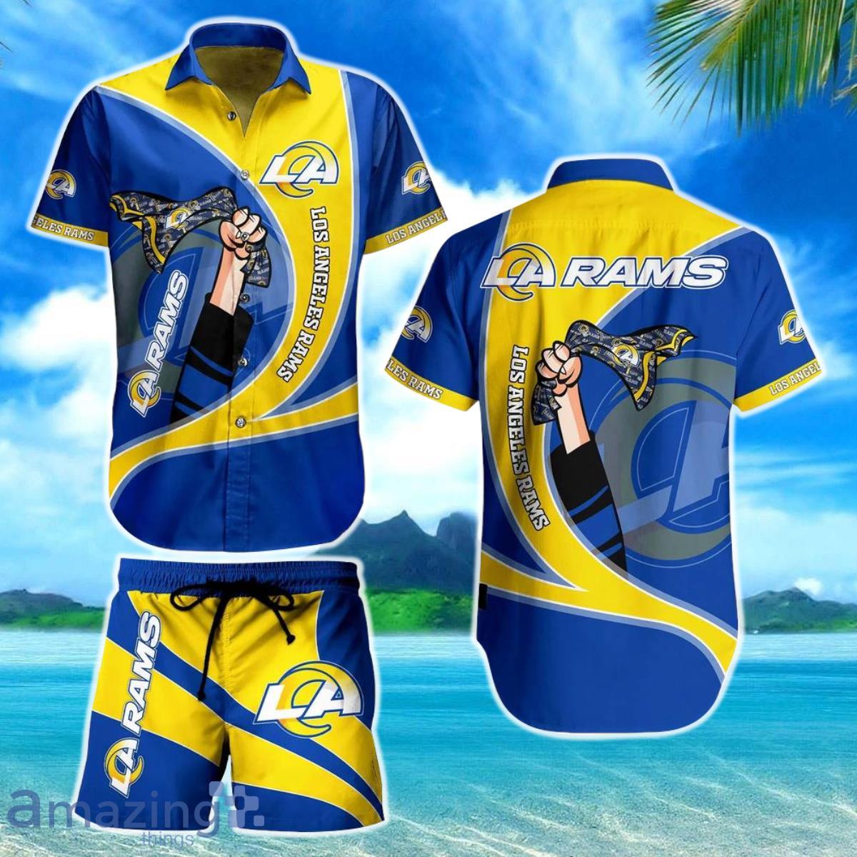 Los Angeles Rams NFL Hawaiian Shirt New Summer For Football NFL Fans Product Photo 1 Los Angeles Rams NFL Hawaiian Shirt New Summer For Football NFL Fans Product Photo 1