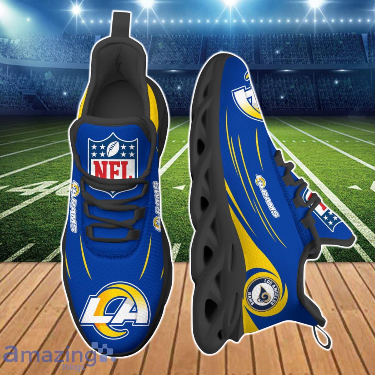 Los Angeles Rams Custom Name Luxury NFL Max Soul Shoes Design 7