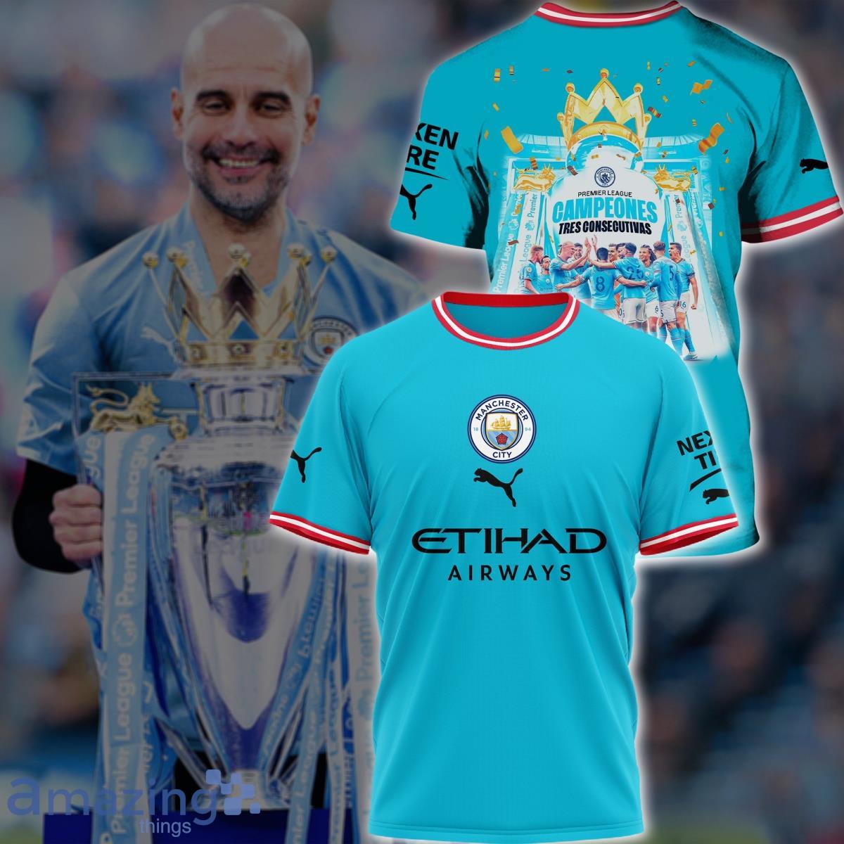 Manchester City Champions League 2023 Trophy Pattern Print 3D Shirt For True Fans Product Photo 1