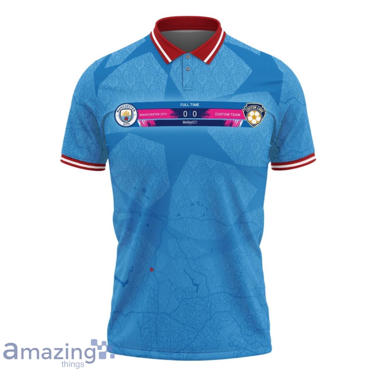 Manchester City UEFA Champions League 2023 Champions Final Round Personalized 3D Polo Shirt Product Photo 2