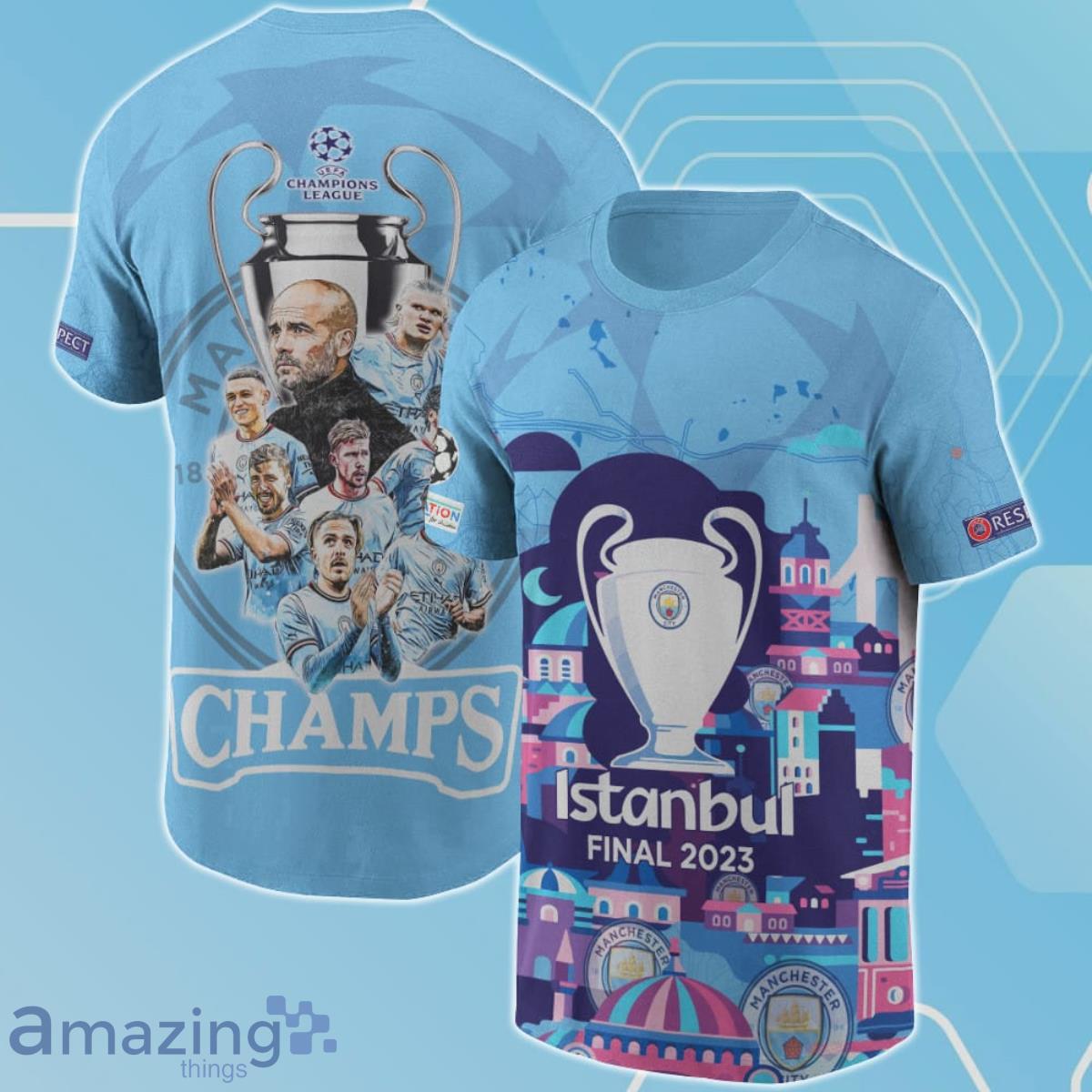 Manchester City UEFA Champions League 2023 Unisex AOP Shirt For True Fans Product Photo 1