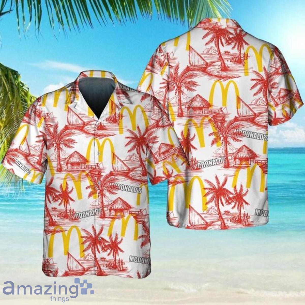 McDonald's Food With Tropical Flowe Hawaiian Shirt Best Gift For Summer Beach Day Product Photo 1