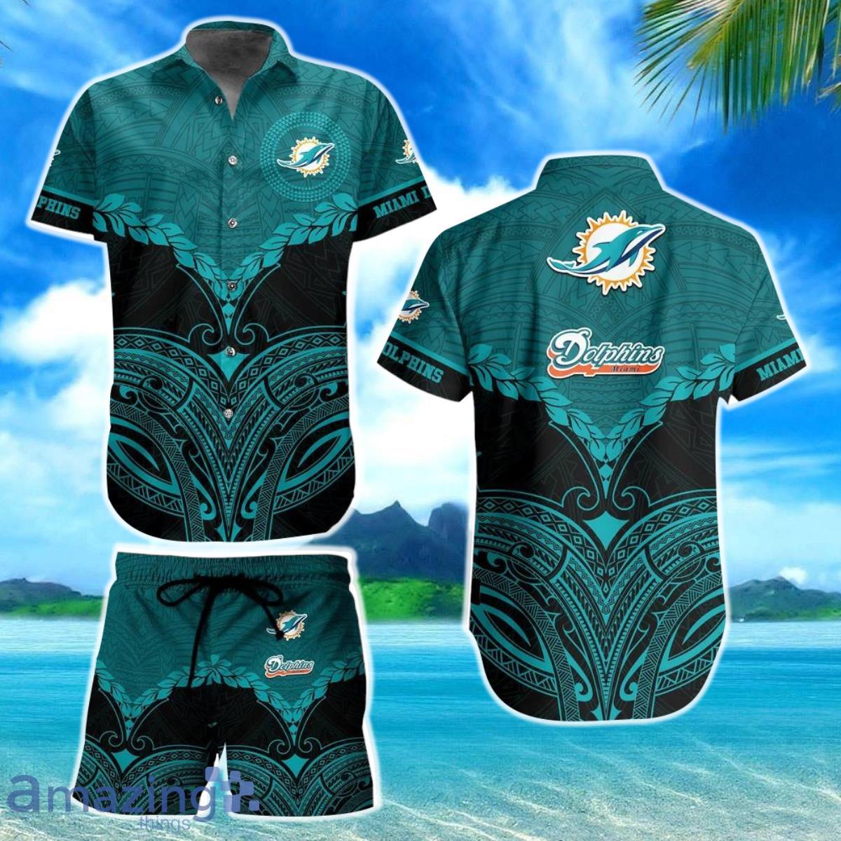 Miami Dolphins Football NFL Hawaiian Shirt Polynesian Pattern New Summer Gift For Men Women Fans Product Photo 1