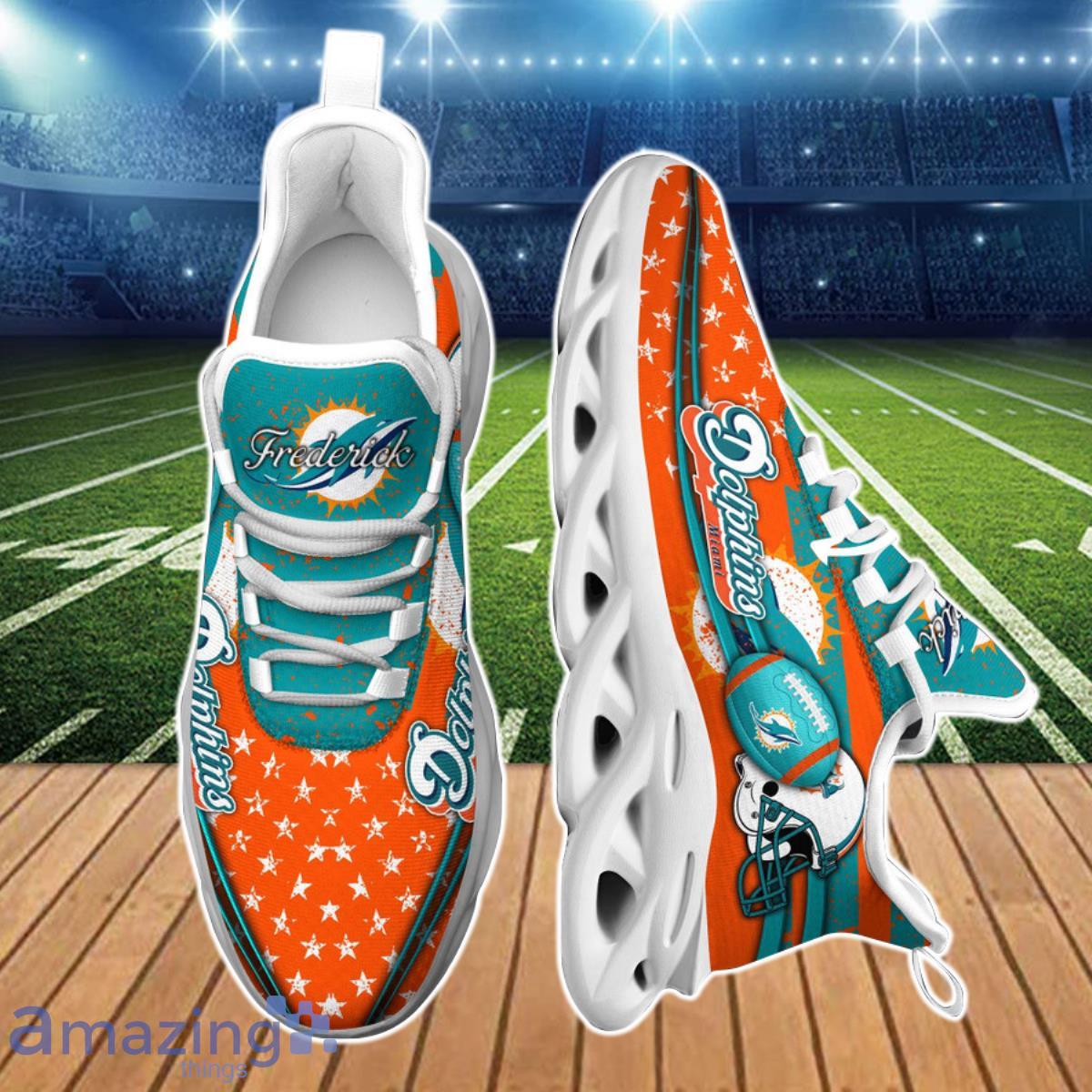 Miami Dolphins NFL Custom Name Unique Max Soul Shoes Gift For Fans