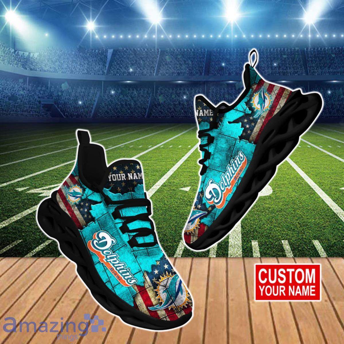 Miami Dolphins NFL Custom Name Max Soul Shoes Great Gift For Men