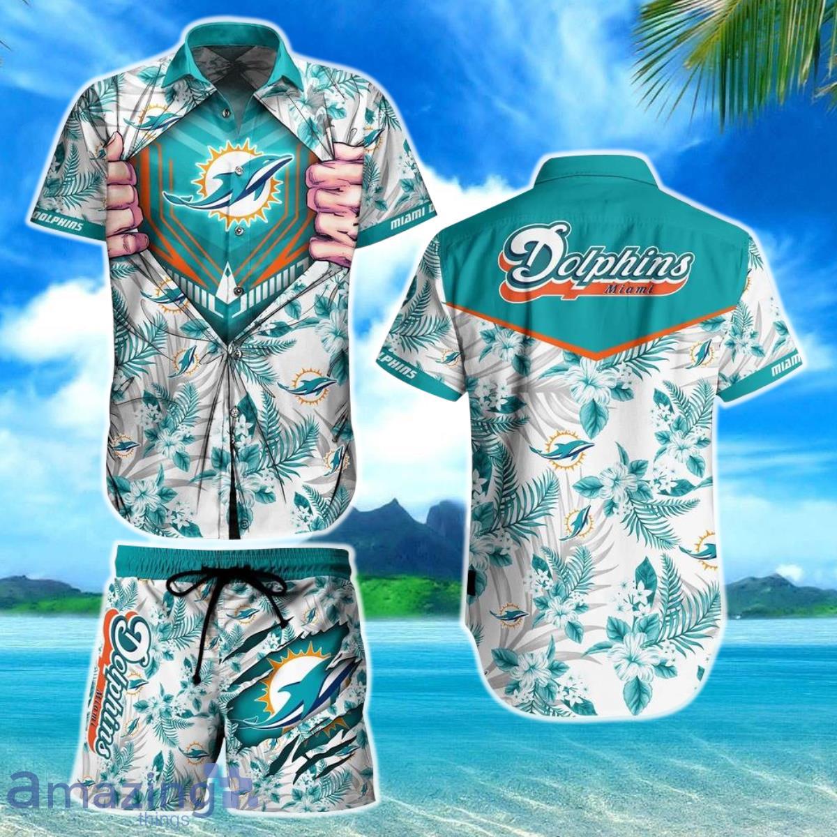 Nfl Miami Dolphins 3D Hawaiian Shirt Summer Men And Women For Fans