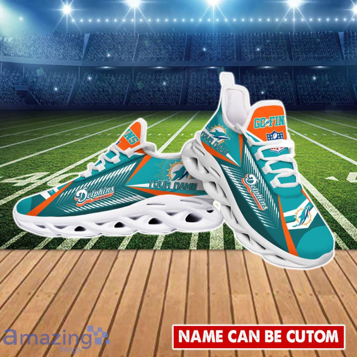 Miami Dolphins Custom Name NFL Max Soul Shoes Gift For Fans