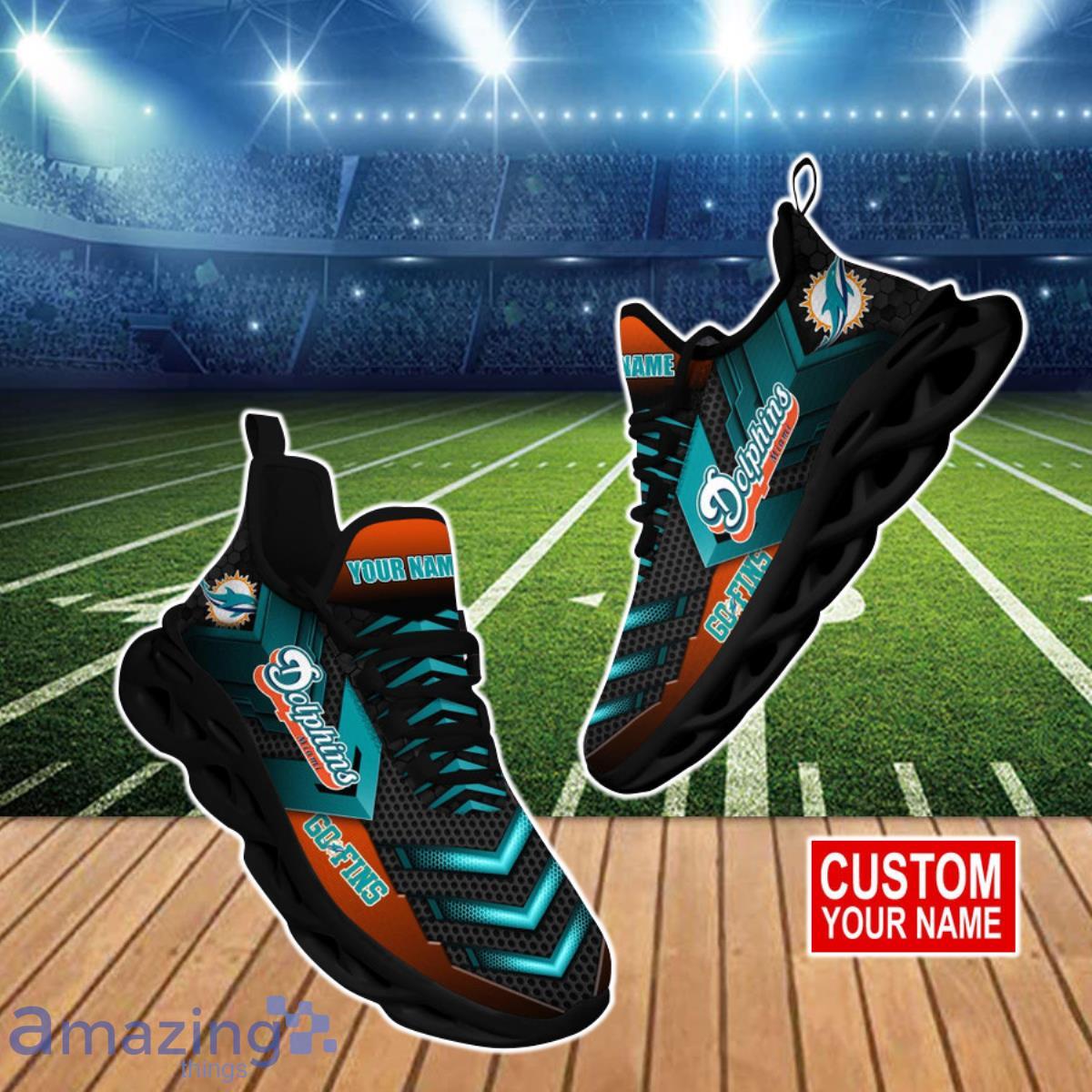 Miami Dolphins NFL Max Soul Shoes Custom Name Product Photo 1