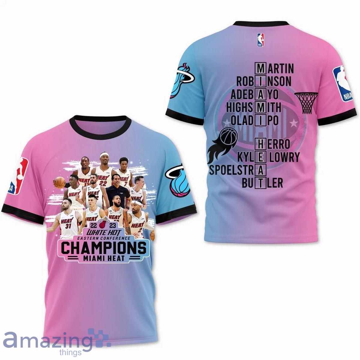 Miami Heat Champions 2023 Pattern Colorful Print 3D Shirt Product Photo 1