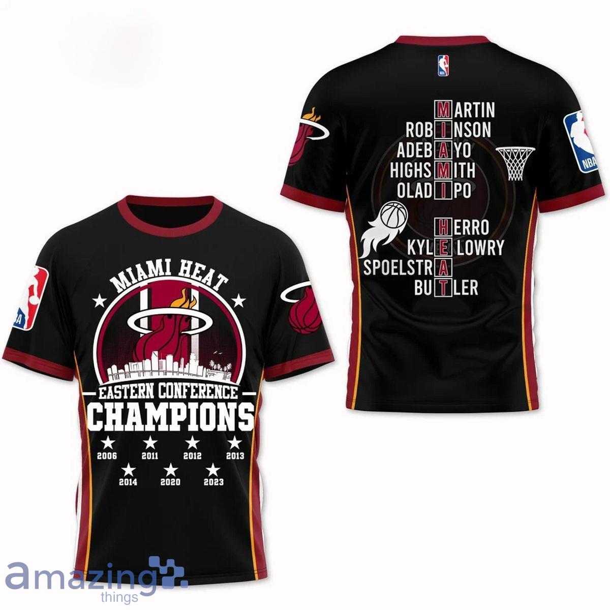 Miami Heat Eastern Conference Champions 2023 Pattern Print 3D Shirt Product Photo 1