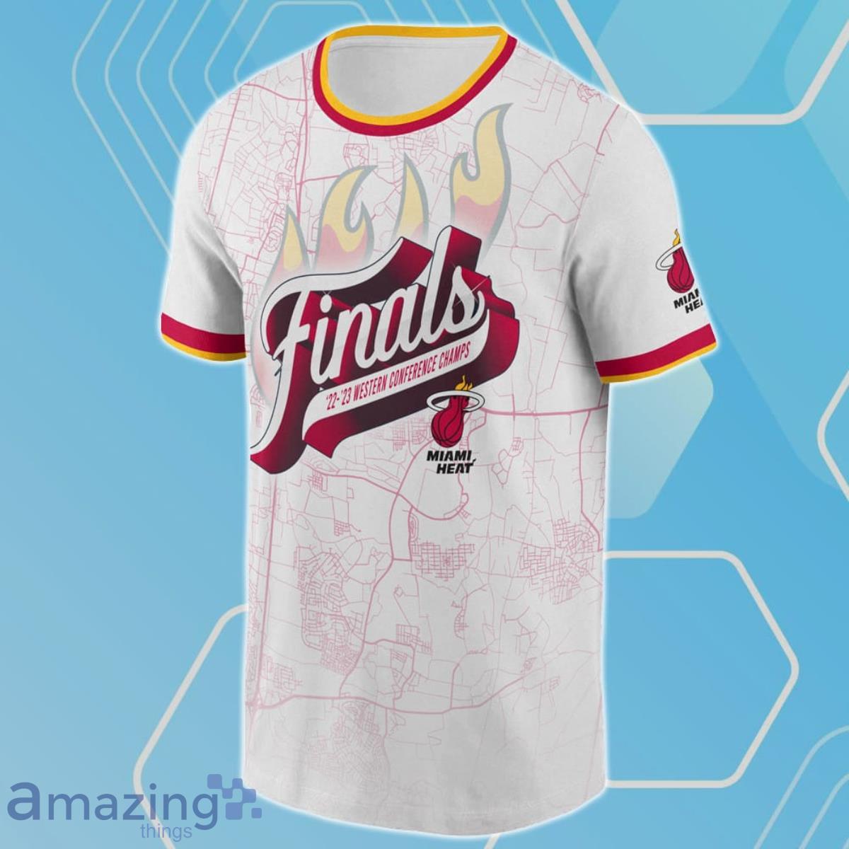 Miami Heat Flame NBA Champions 2023 Pattern 3D Shirt For Fans Product Photo 2