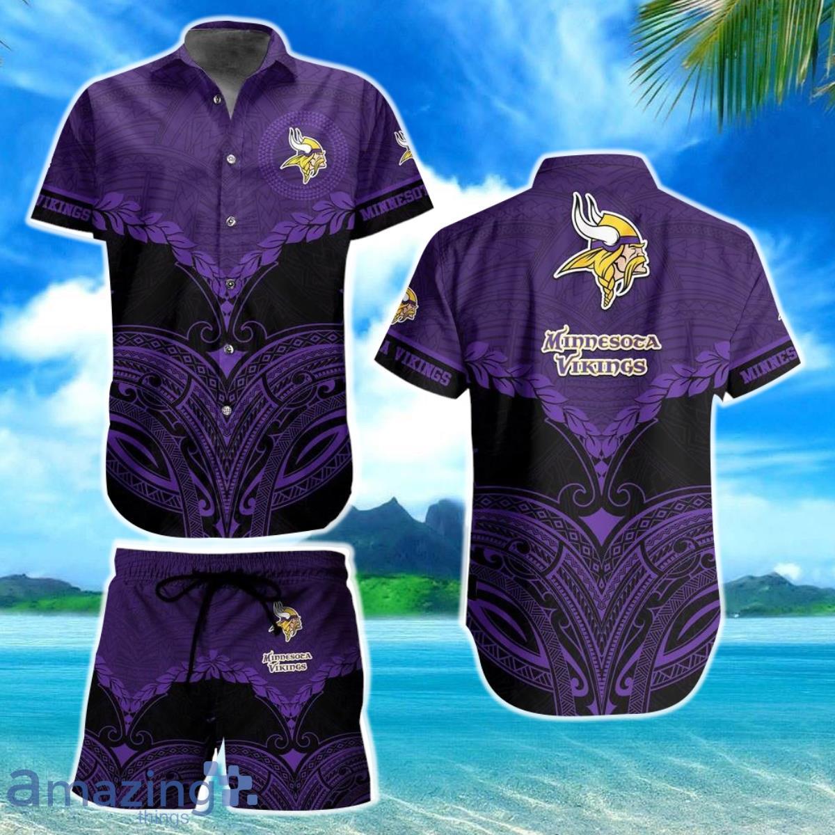 Minnesota Vikings Football NFL Hawaiian Shirt Polynesian Pattern New Summer Gift For Men Women Fans Product Photo 1