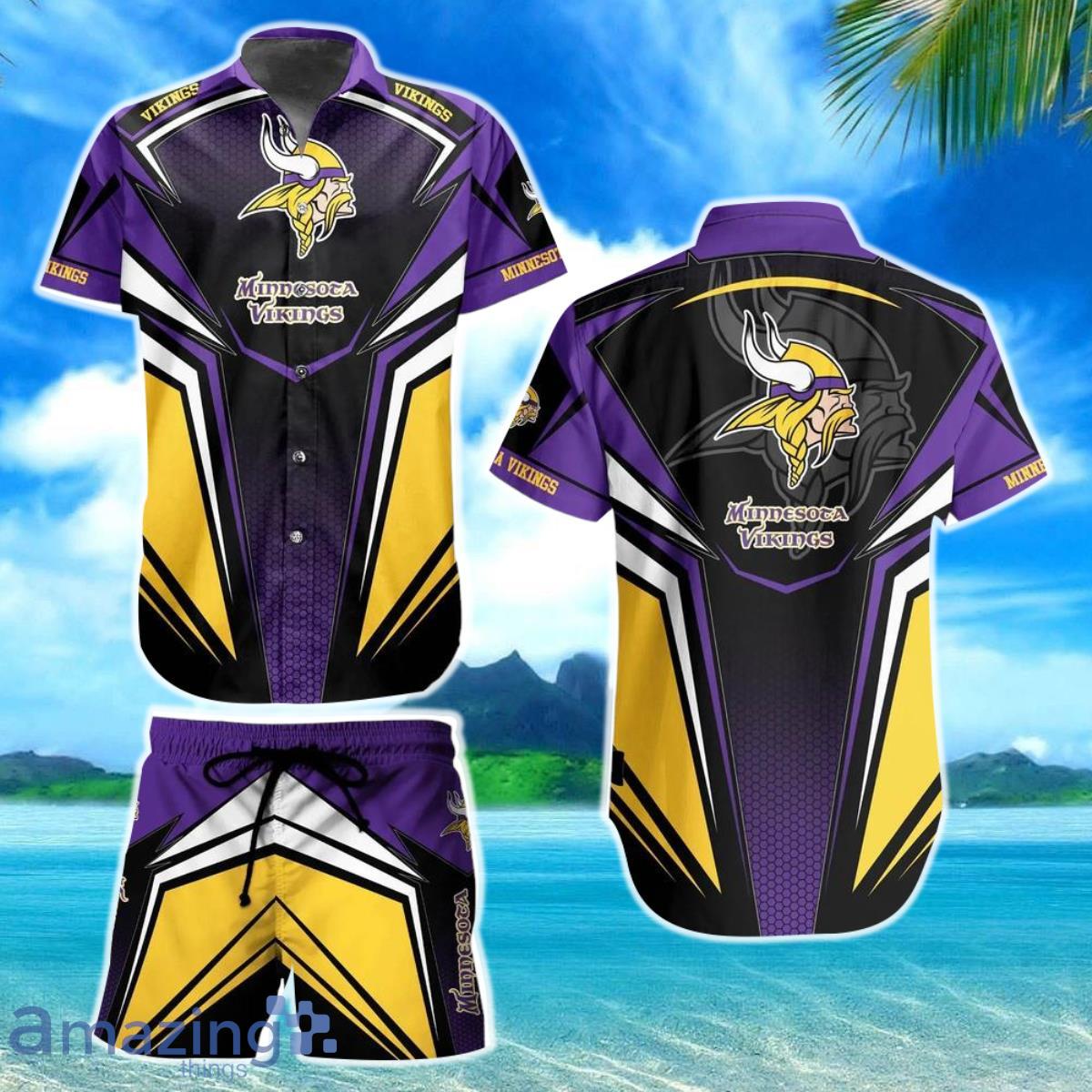 Minnesota Vikings NFL Football Hawaii Short Shirt For This Summer Graphic Hawaiian Shirt Gift Big Fans Product Photo 1