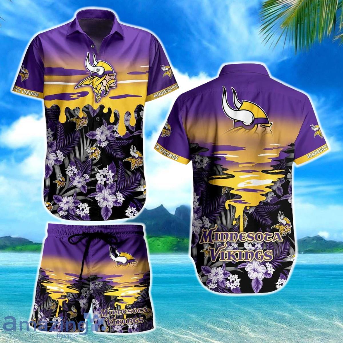 NEW Minnesota Vikings NFL Hawaiian Shirt And Short